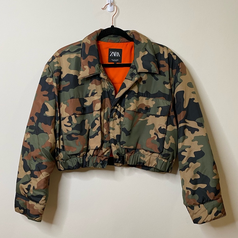 Zara Army Puffer / Bomber Jacket